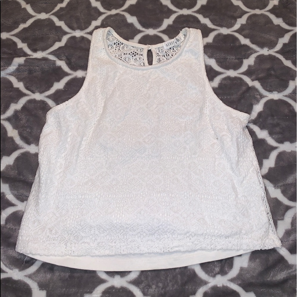 White lace tank top size S
